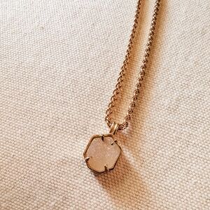 Kendra Scott Rose Gold Iridescent Drusy Necklace